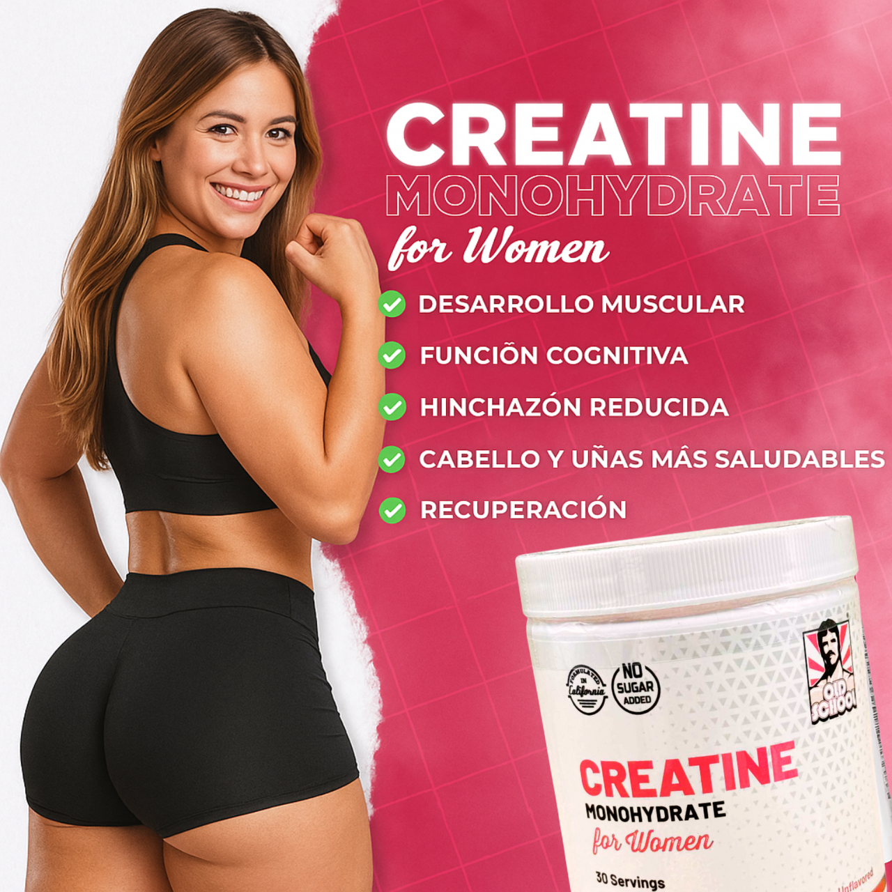 🍑 CREATINA MONOHIDRATADA PARA MUJER💪🍑